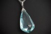 Vintage Anhänger 60 Ct. Natürlicher Aquamarin mit Diamanten in Weißgold 