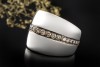 Al Coro Ring Offene Ringschiene mit braunen Diamanten in 750er Weißgold 