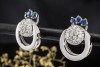 Ohrringe Ohrstecker mit Saphiren Diamanten 2in1 beweglich 750er Weißgold 