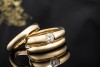 Cartier Ellipse 3 Ringe Solitär Diamant Bandring gestapelt Gelbgold 750 