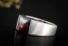 Cartier Tank Ring mit Granat Rhodolith Großes Modell in 750er Weißgold 