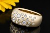 Sternenhimmel Ring mit feurigen Diamanten Handarbeit in 585er Gelbgold 