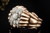 Antiker Ring im Vintage Design mit Diamanten im Altschliff in Roségold 