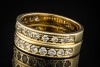 Bandring Ring mit 2 Reihen Diamanten Handarbeit in 750er Gelbgold Gr. 59 