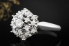 Diamant-Cluster Ring Diamanten 585er Weißgold Vintage Goldschmiedearbeit 