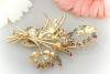 50er Jahre Brosche Nadel mit Brillanten & Rubin in 750er Gold 