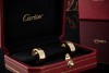 Cartier Love Ohrringe Creolen Ohrstecker mit Clip in 750er Gold Full Set 