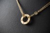 Cartier Love Collier Kette mit Anhänger 2 Diamanten in 750er Gelbgold 