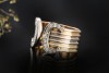 Cartier Ring Doppel C mit Diamanten Großes Modell in 750er Gold Tricolor 