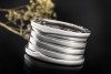BVLGARI B.zero1 5-Band Ring beweglich in 750er Weißgold Neuwertig Gr. 62 