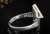 Exklusiver Designer Ring Dreiecke mit Diamanten Handarbeit Weißgold 750 