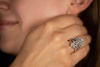 Moderner Ring 28 mm lang mit 2,5 Ct Diamanten Brillanten in Weißgold 585 