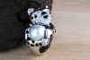 Panther Ring mit Onyx Perle und Brillanten in 750er Weißgold Tier Motiv 