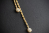 Smaragd Collier Goldschmiedearbeit mit Diamanten Extra lang Gelbgold 750 