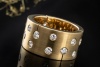 Ring in massiver Handarbeit mit Diamanten gefertigt in 585er Gelbgold 