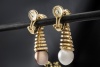 Ohrringe Ohrclips aus Gelbgold 750 mit Diamanten Südsee- und Tahitiperle 