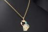 Jazychic Skorpion Sternzeichen Anhänger Türkis und Diamanten in Gelbgold 