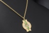 Jazychic Fische Sternzeichen Anhänger Tsavorit Aquamarin Diamanten Gold 