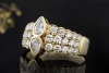 Ring Diamant Tropfen und Brillanten Detailverliebte Gelbgold Handarbeit 