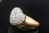 Herz Ring mit Diamanten Goldschmiedearbeit in 750er Gelbgold Weißgold 