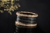 BVLGARI B.zero1 4-Band Ring Schwarze Keramik Diamanten 750er Roségold 57 