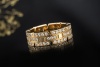 Cartier Tank Francaise Ring 3 Reihen Diamanten rundum in 750er Gelbgold 
