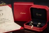 Cartier Manschettenknöpfe mit Onyx Kugeln Schwarz Gelbgold 750 Full Set 