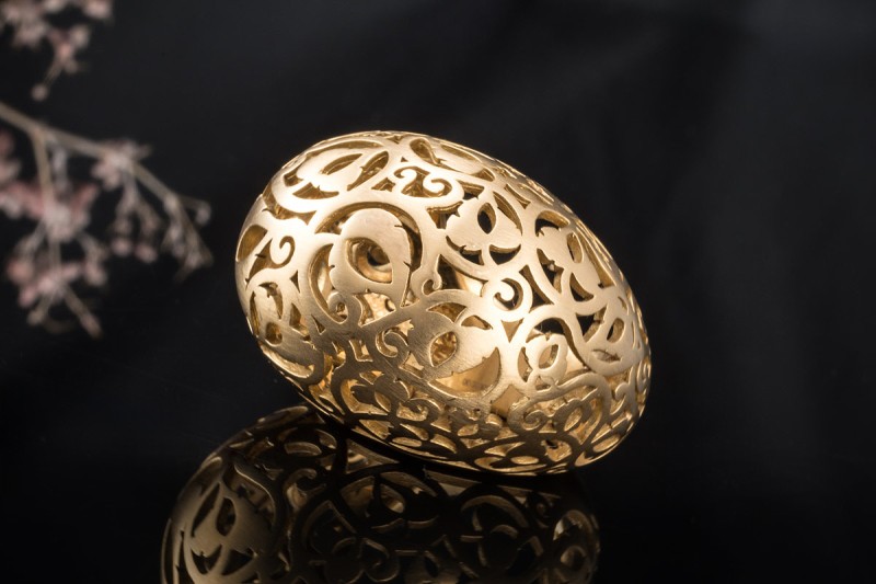 Pomellato Ring Arabesque Großes Modell Mattierte Arbeit in Roségold 750 