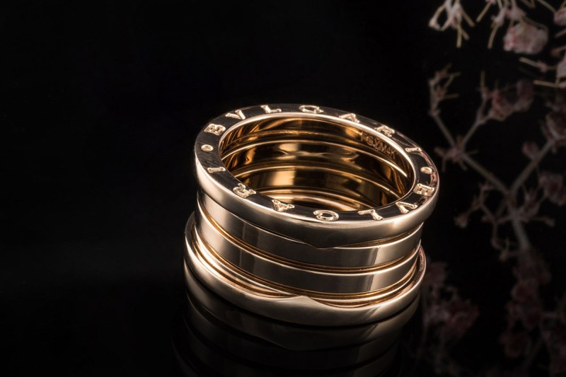 BVLGARI B.zero1 Ring 4-Band beweglich in Roségold 750 Neuwertig Größe 56 