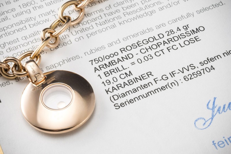 Chopard Armband Chopardissimo mit Diamanten Roségold 750 Gliederarmband 