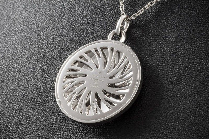 Victor Mayer Collier Kette Emaille Lila Diamanten Weißgold 750 Limitiert 