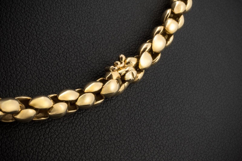 Cartier Collier Vintage Halskette anschmiegsam in 750er Gelbgold 42,5 cm 