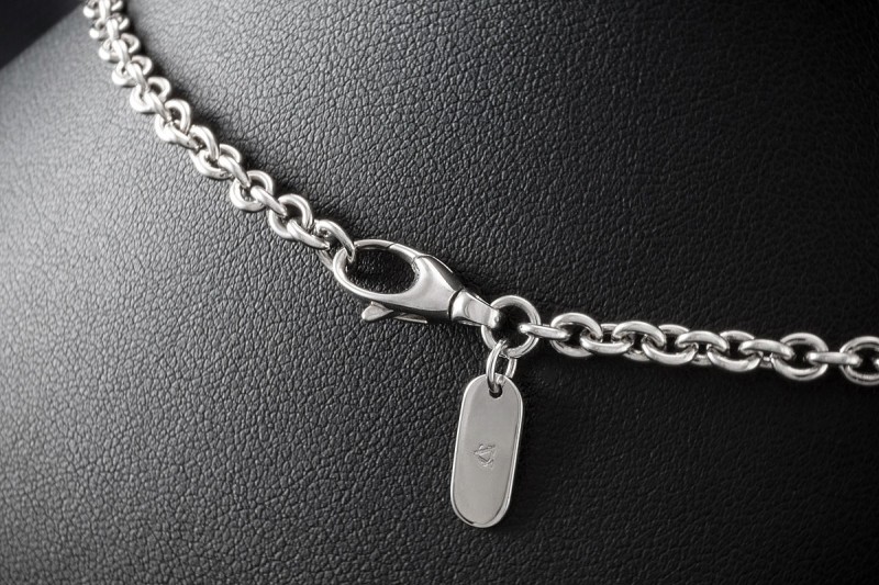 A. Odenwald Tango Collier Kugel Anhänger Kette Bunte Saphire in Weißgold 