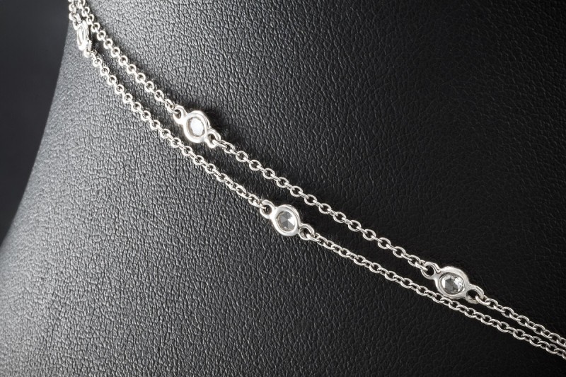 Collier Kette mit Anhänger Südsee Perle und Diamant Rosen 750er Weißgold 