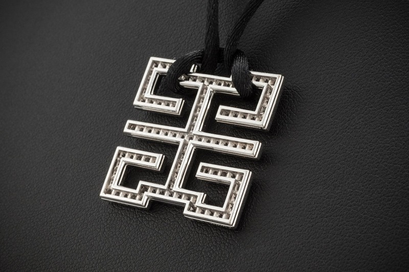 Cartier Collier Kiss of the dragon mit Diamanten Wishknot 750er Weißgold 