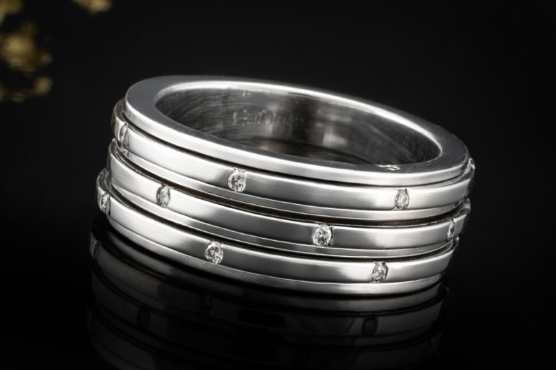 Piaget Ring Possession 3 Reihen Drehring mit Diamanten in 750er Weißgold 