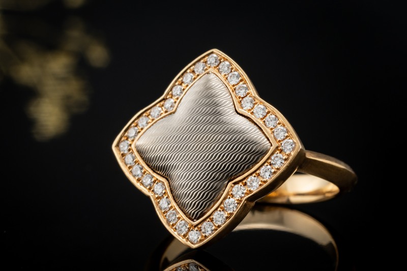 Victor Mayer Ring Eloise 150 x limitiert Diamanten Matt in Roségold 750 