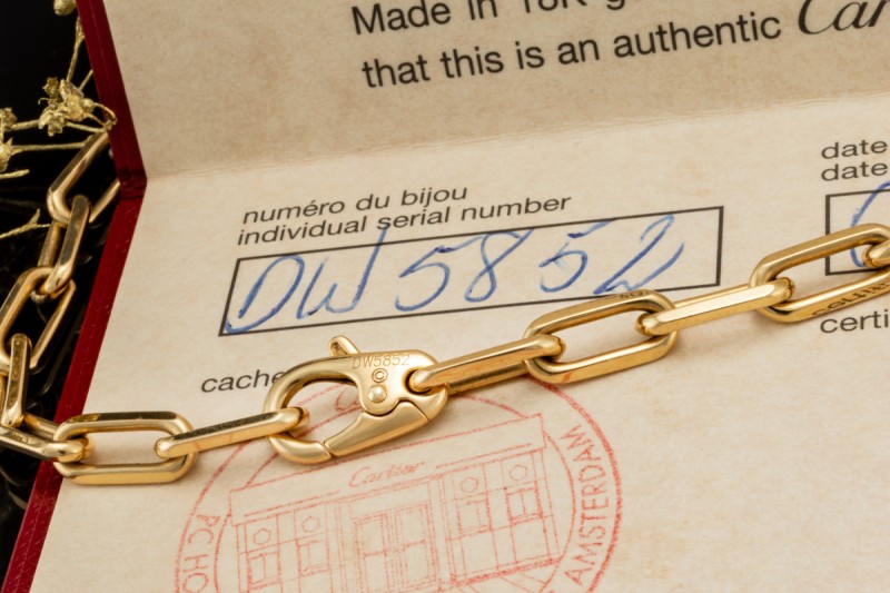 Cartier Kette Collier Santos de Cartier 57 cm Massiv in 750er Gelbgold 