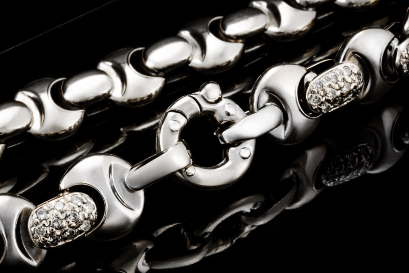 Barakà Armband Gliederarmband mit Diamanten Massiv Weißgold Gelbgold 750 