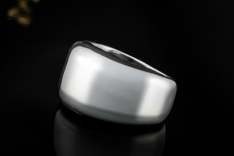 Cartier Ring Nouvelle Vague 1997 Breit und hochglänzend in Weißgold 750 