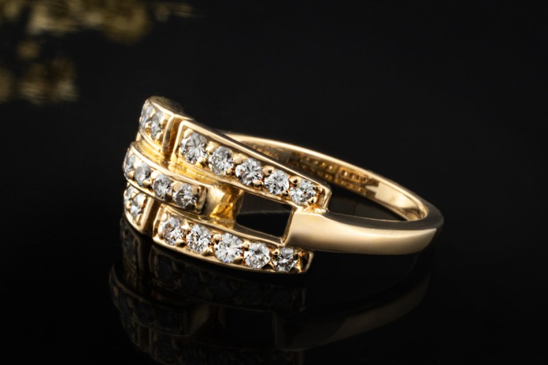 Cartier Ring Maillon Panthère Vintage Modell Diamanten in Gelbgold 750 