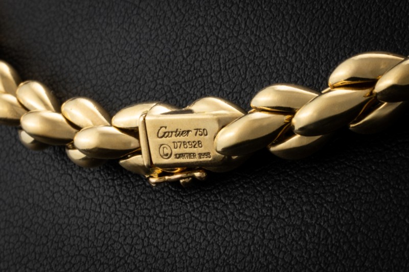 Cartier Collier Vintage Halskette Massiver Klassiker in 750er Gelbgold 
