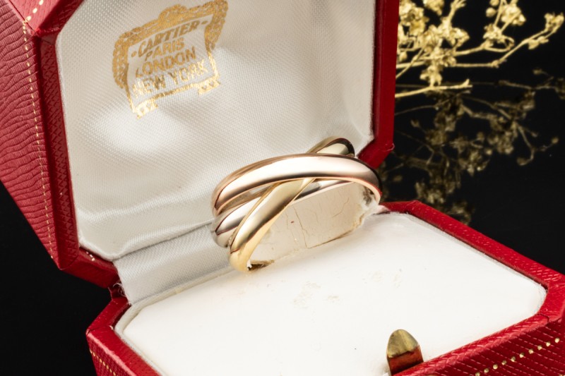 Trinity de Cartier Ring Vintage Modell Roségold Gelbgold Weißgold Gr. 66 