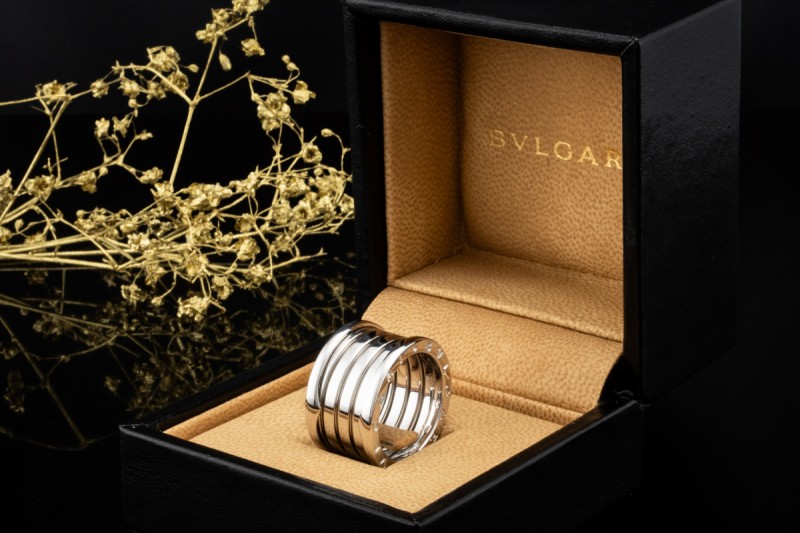 BVLGARI B.zero1 Ring 5-Band Modell in 750er Weißgold Neuwertig Größe 56 