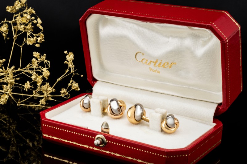 Cartier Manschettenknöpfe Trinity de Cartier Massiv 750er Gold Tricolor 