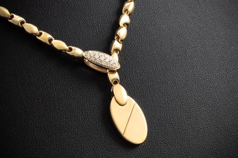 Piaget Collier Y-Kette Juliette Yin Yang Herz Diamanten in Gelbgold 750 
