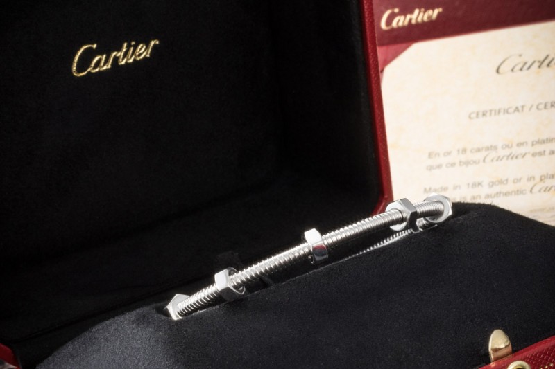 Ecrou de Cartier Armreif Armband mit Muttern in Weißgold Gr. 18 Full Set 