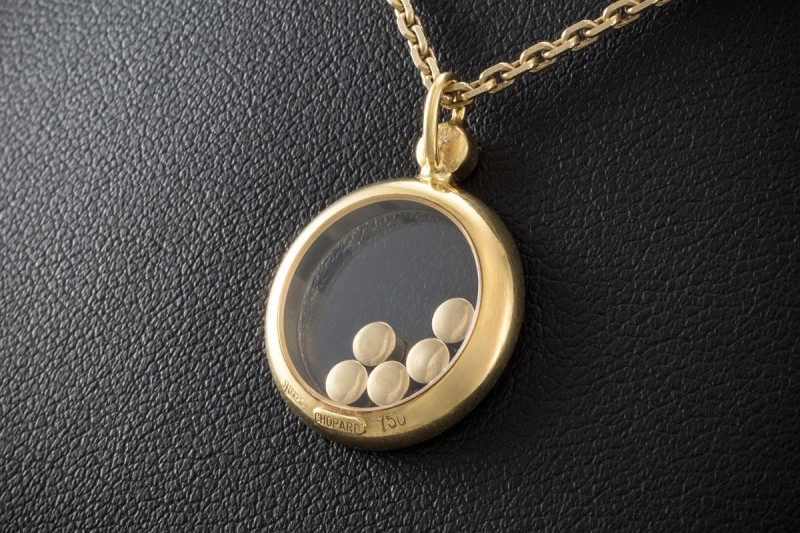 Chopard Happy Diamonds Anhänger Großes Modell Diamanten in Gelbgold 750 