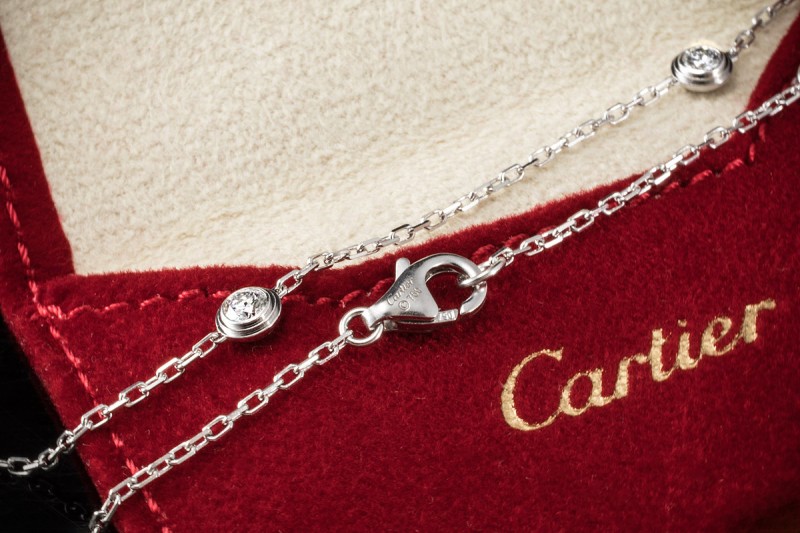 Cartier Collier Kette Diamant Léger mit 8 Diamanten in 750er Weißgold 