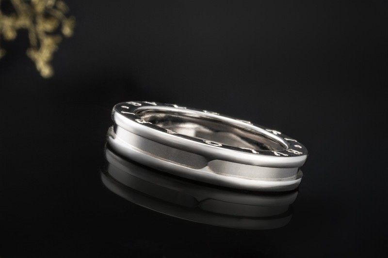 BVLGARI B.zero1 1-Band Ring Klassisch in 750er Weißgold Größe 63 